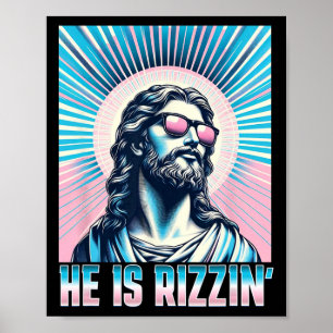Affiche Résurrection drôle de Pâques Rizz Sungles Il est R