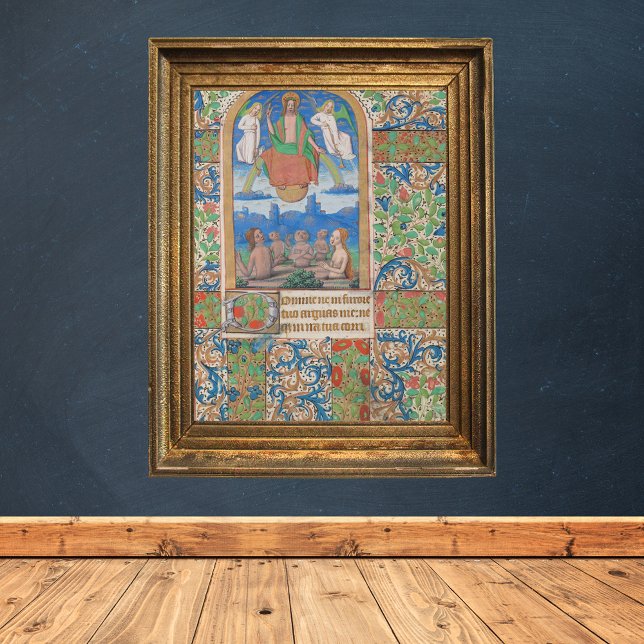 Affiche Résurrection Manuscrit médiéval de Pâques (Resurrection Easter Medieval Manuscript Poster)