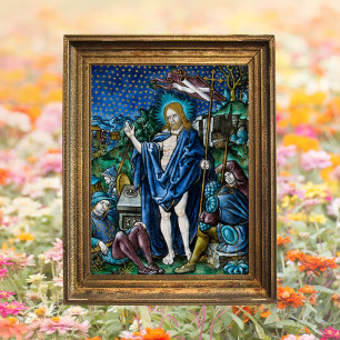 Affiche Résurrection religieuse catholique de Pâques