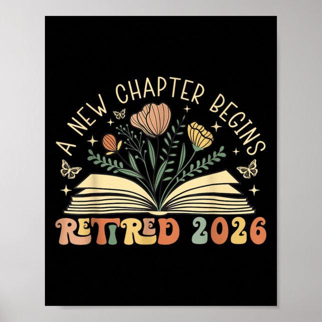 Affiche Retired 2026 A New Chapter Begins Retirement Teach (Devant)