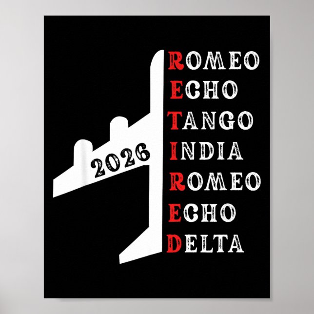 Affiche Retired Lot 2026 Phonetic Alphabet Retirement Gift (Devant)