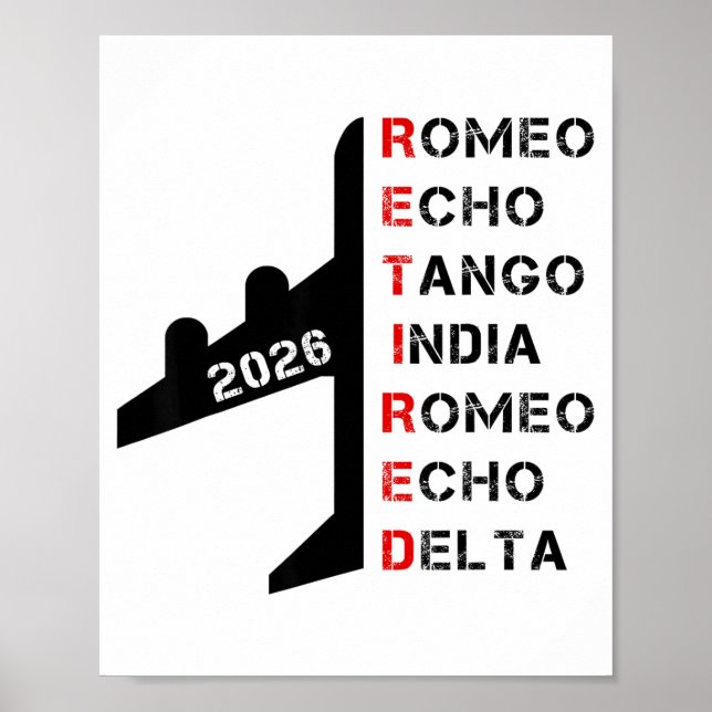 Affiche Retired Lot 2026 Phonetic Alphabet Retirement Gift (Devant)