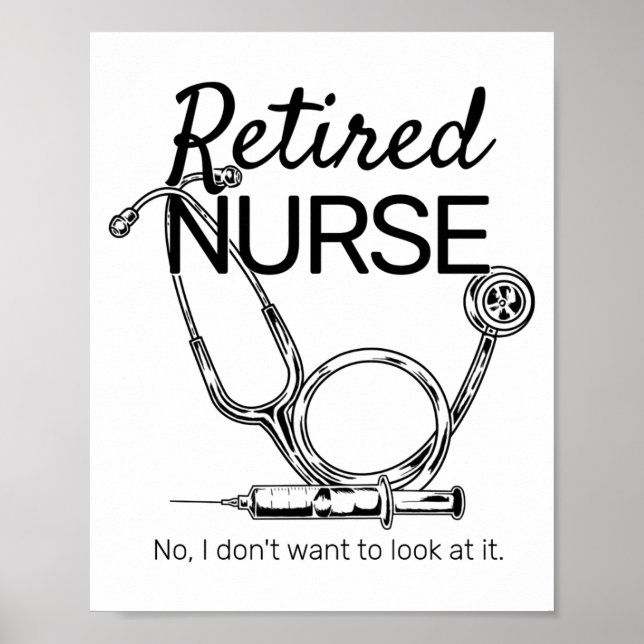 Affiche Retired Nurse Funny Nursing Retirement  (Devant)