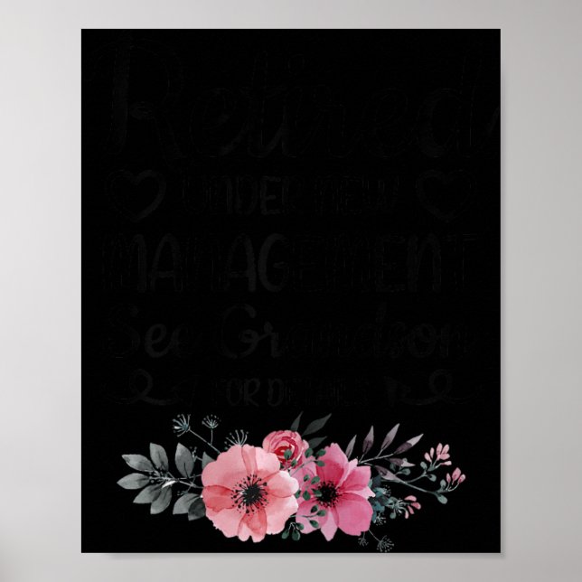 Affiche Retired Under New Management Grandson Funny Grandm (Devant)