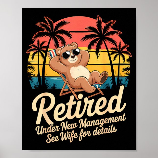 Affiche Retired Under New Management See Wife Funny Retire (Devant)
