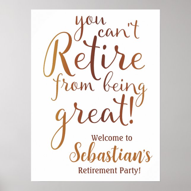 Affiche Retirement Party Welcome Sign (Devant)