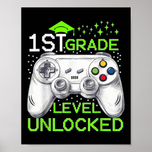 Affiche Retour À L'École 1Er Niveau Gamer Garçons Déverrou