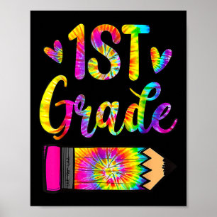 Affiche Retour À L'École 1ère Année Teacher Tie Dye