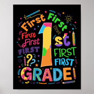 Affiche Retour à l'école 1re année Équipe Typographie Étud