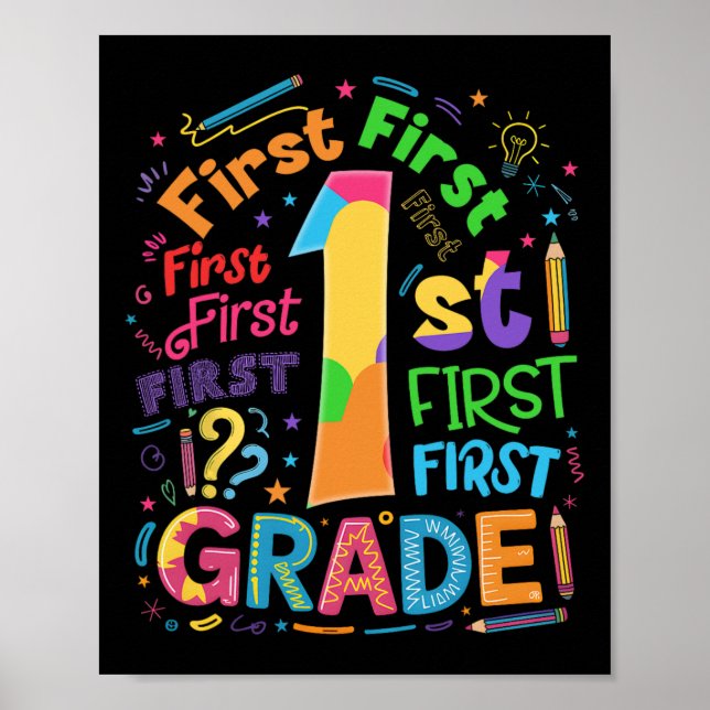 Affiche Retour à l'école 1re année Équipe Typographie Étud (Devant)