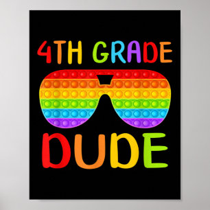 Affiche Retour à l'école 4e année mec Lunettes de soleil P