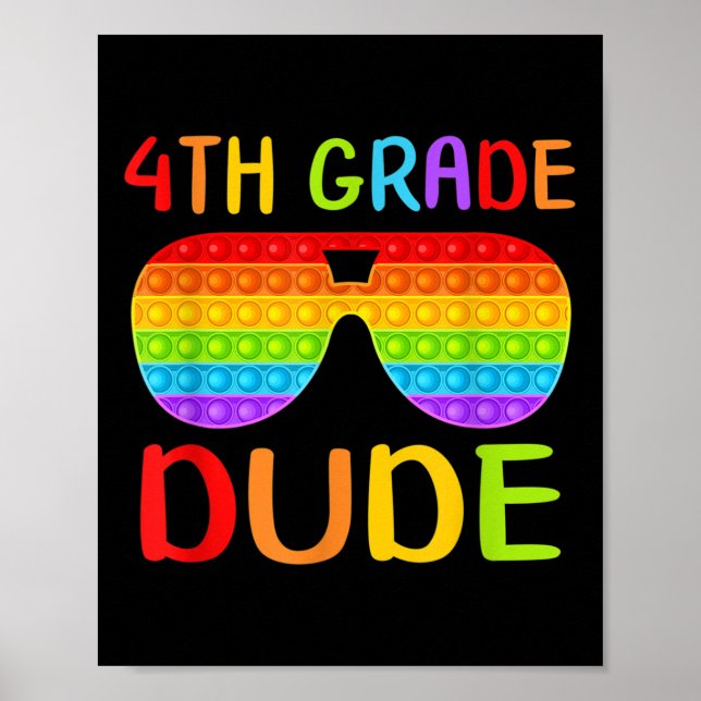 Affiche Retour à l'école 4e année mec Lunettes de soleil P (Devant)