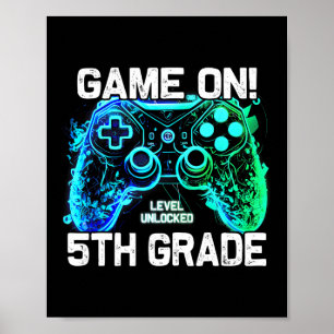 Affiche Retour à l'école 5e année garçon joueur premier jo