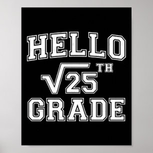 Affiche Retour à l'école 5e année Math Enseignant Carré Ra
