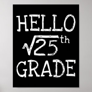 Affiche Retour à l'école 5e année Racine carrée de 25 Math