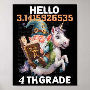 Affiche Retour À L'École Avec Bigfoot 3,14 Pi Jour Math 4t