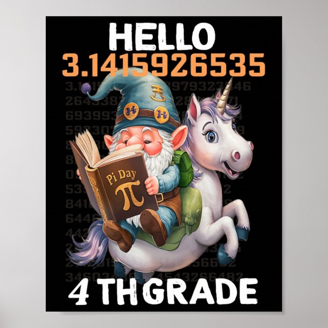 Affiche Retour À L'École Avec Bigfoot 3,14 Pi Jour Math 4t (Devant)