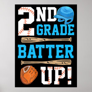 Affiche Retour à l'école Baseball Frappe Fort 2e année