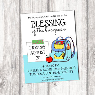 Affiche retour à l'école bénédiction de l'église des sacs