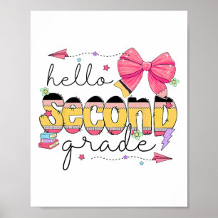 Affiche Retour à l'école Bonjour Enseignant de Deuxième An