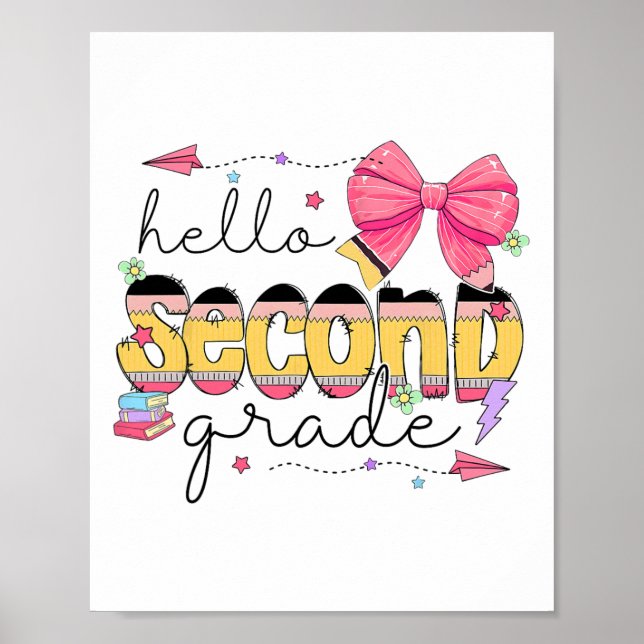 Affiche Retour à l'école Bonjour Enseignant de Deuxième An (Devant)