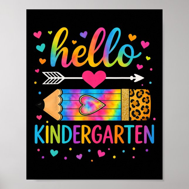 Affiche Retour à l'école Bonjour la maternelle Léopard Tie (Devant)