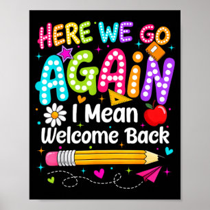 Affiche Retour à l'école, c'est parti je veux dire bienven