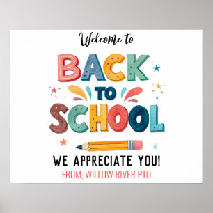 Affiche Retour à l'école – Classe lumineuse et amusante