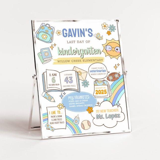 Affiche Retour à l'école Dernier jour de la carte signe (Last Day Back to School Board Sign)