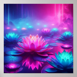 Affiche Retour à l'école Dreamlike Neon Lotus Glow