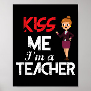 Affiche Retour À L'École Embrasse-Moi Je Suis Un Enseignan