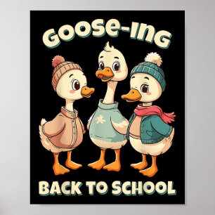 Affiche Retour à l'école en oie Nous sommes de retour Prof