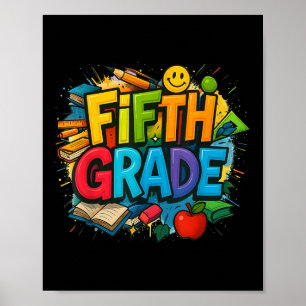 Affiche Retour À L'École Équipe De 5E Année Heureux Premie