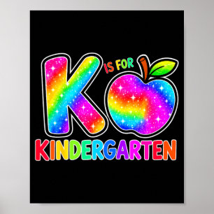 Affiche Retour à l'école f est pour l'arc-en-ciel de la ma