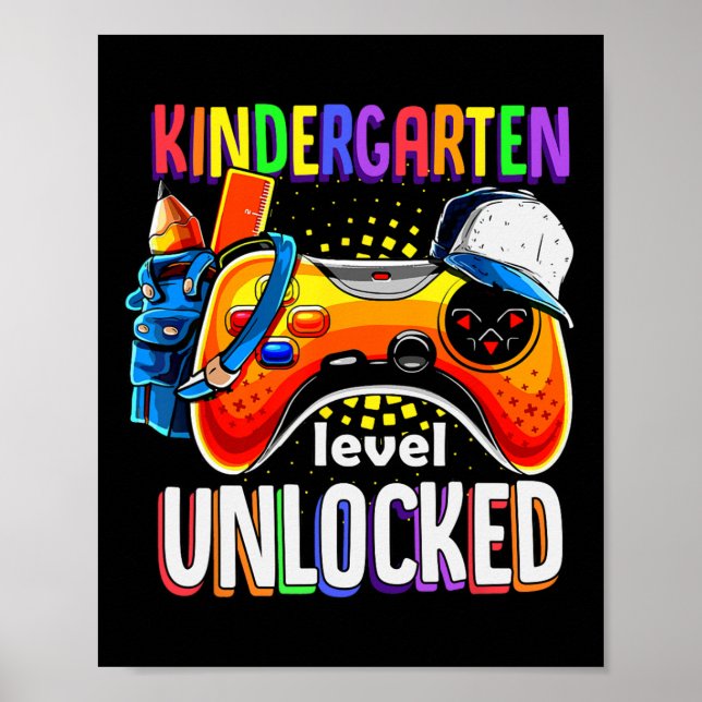 Affiche Retour À L'École Gamepad Niveau De Jardin D'Enfant (Devant)