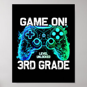 Affiche Retour à l'école garçon 3e année joueur jour de la