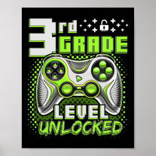 Affiche Retour à l'école garçon 3e année joueur jour de la