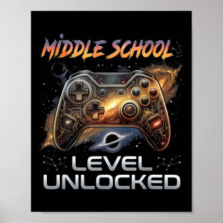 Affiche Retour à l'école Garçon Collégien Joueur de jeux v
