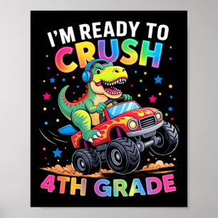 Affiche Retour à l'école Garçons Dinosaure Je suis prêt à 