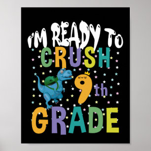Affiche Retour à l'école Je suis prêt à écraser la 9e anné