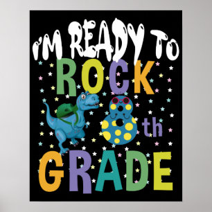 Affiche Retour à l'école Je suis prêt à rocker 8e année Di
