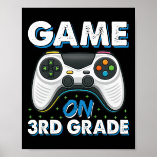 Affiche Retour à l'école jeu activé 3e année drôle gamer e