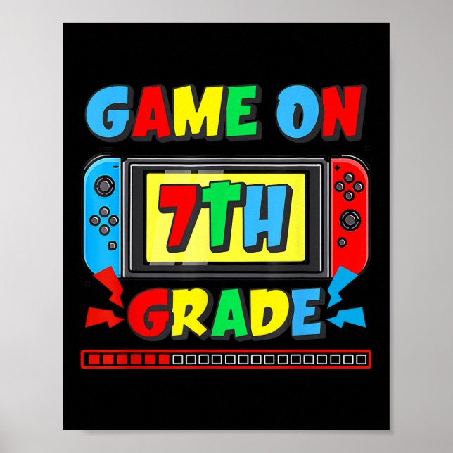 Affiche Retour à l'école jeu activé 7e année drôle de joue (Devant)