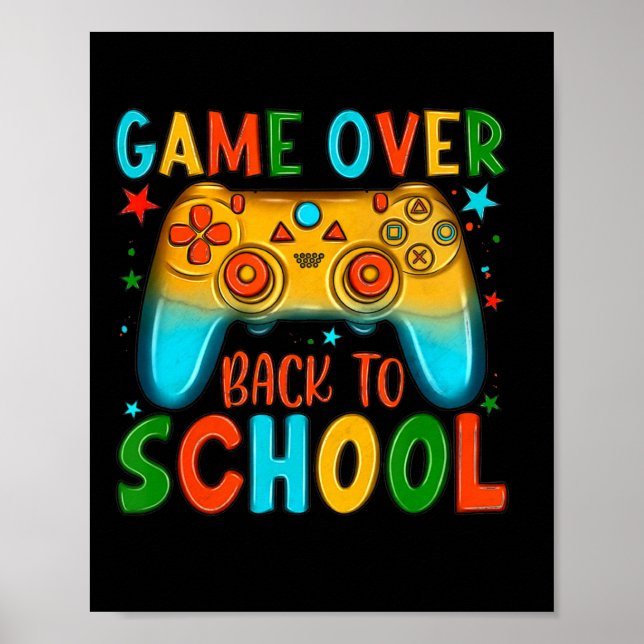 Affiche Retour à l'école jeu amusant terminé professeur él (Devant)