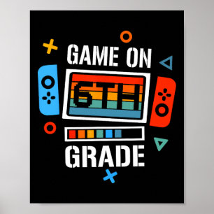 Affiche Retour à l'école jeu le 6ème grade drôle de joueur