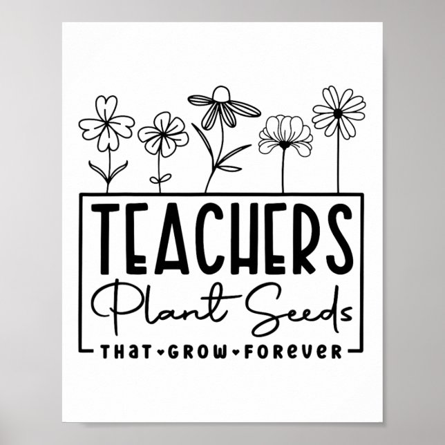 Affiche Retour à l'école Les enseignants plantent des grai (Devant)