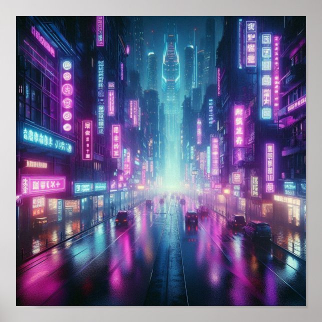 Affiche Retour à l'école : Lumières nocturnes vibrantes de (Devant)