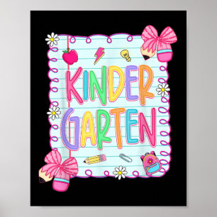 Affiche Retour à l'école Maternelle Coquette Crayon Nœud P