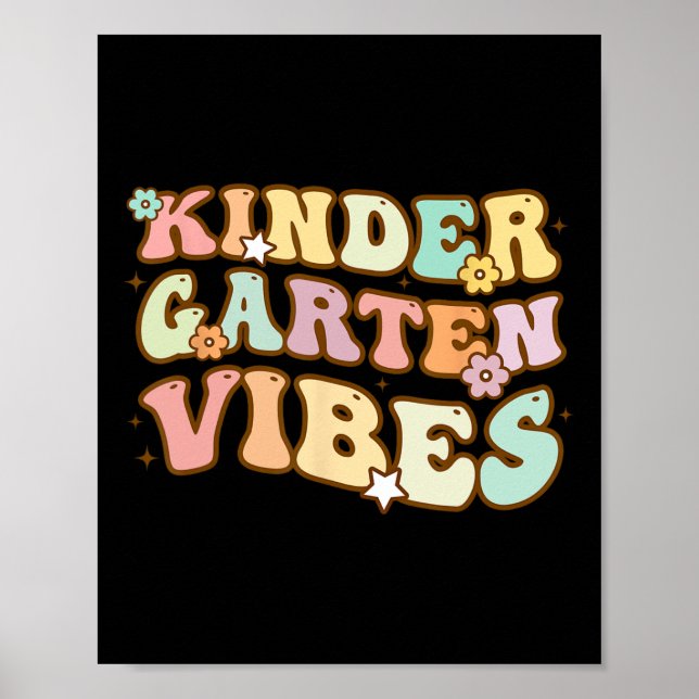 Affiche Retour À L'École Maternelle Vibes Retro Enseignant (Devant)