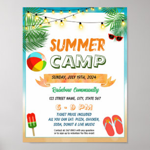 Affiche Retour à l'école modèle de l'événement de baignade
